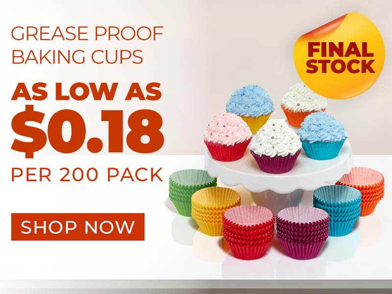 Grease-Proof Baking Cups as low as 0.18 ea.
