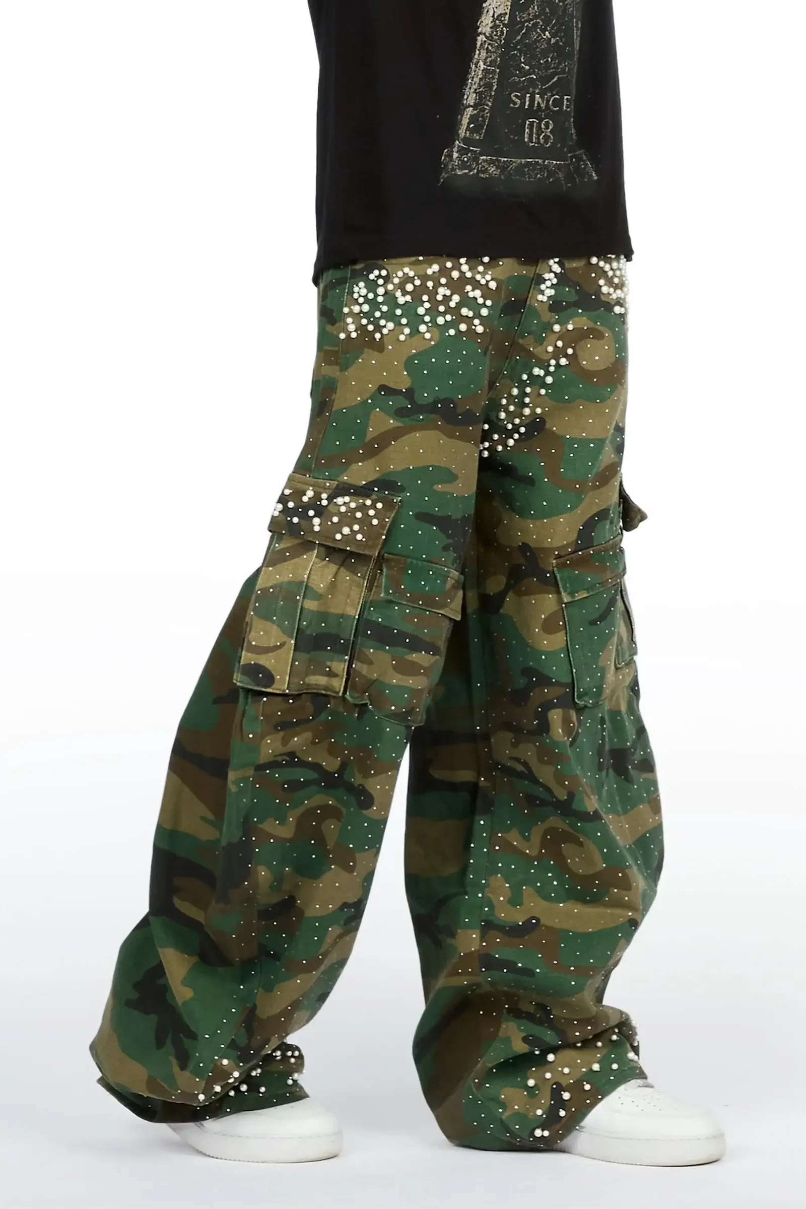 Image of Bryx Camo Rhinestone Barrel Fit Jean