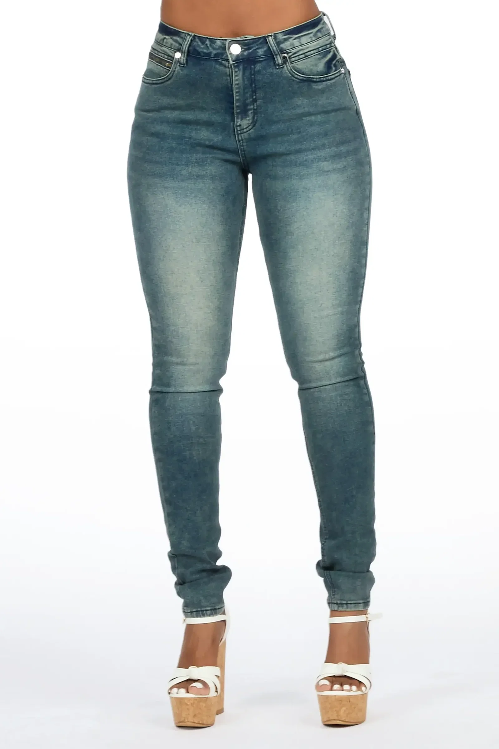 Image of Keshona Tint Wash High Rise Stretch Skinny Jean