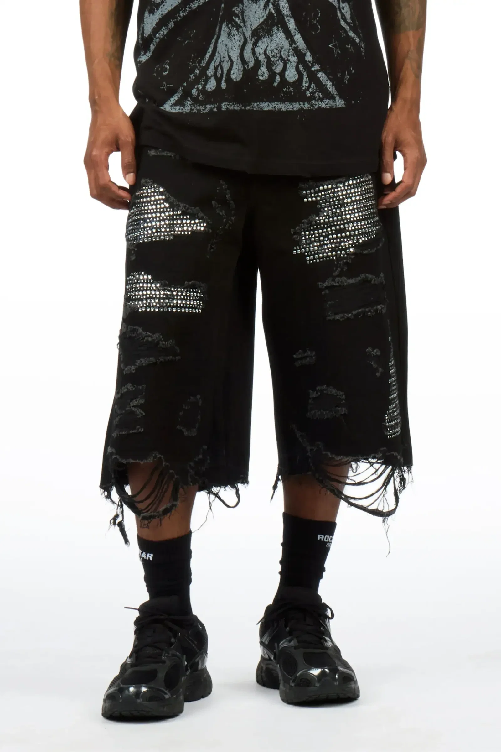 Image of Mathey Black Rhinestone Jort