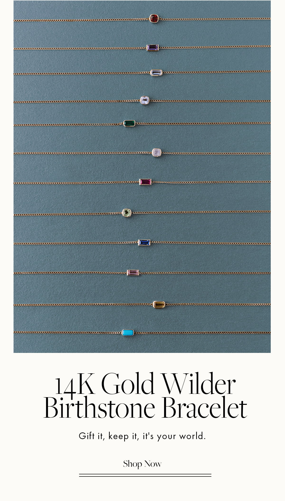 14K Gold Wilder Birthstone Bracelet