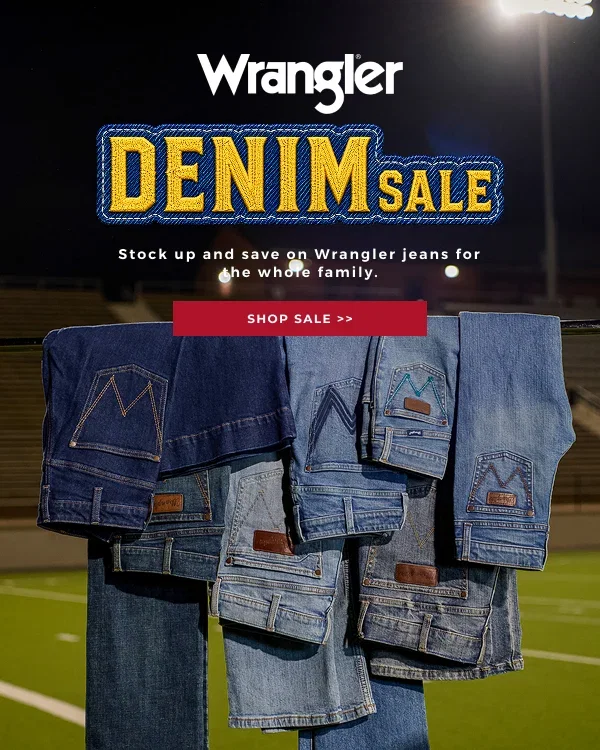 WRANGLER DENIM SALE | STOCK UP AND SAVE ON WRANGLER JEANS FOR THE WHOLE FAMILY | SHOP SALE >>