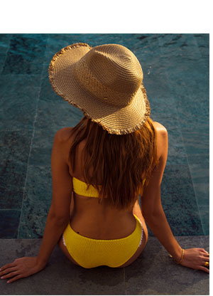 Straw Fedora Hat in Natural Brown