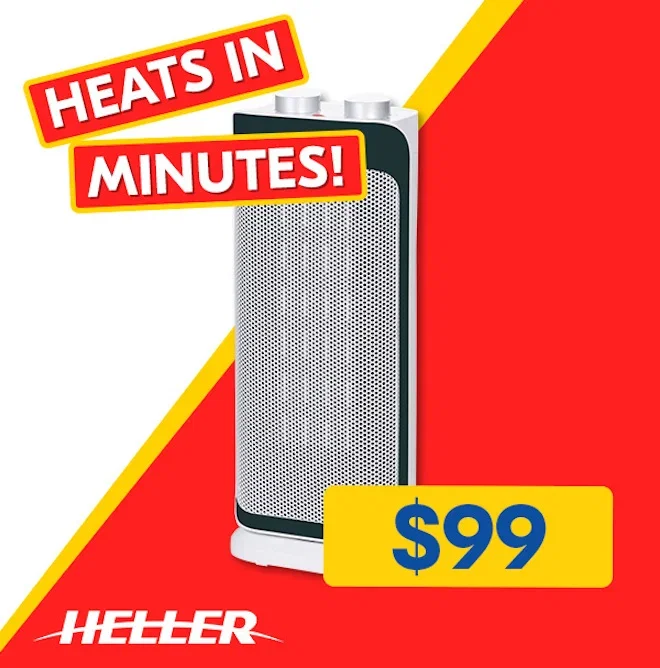 Heller Oscillating Ceramic Fan Heater