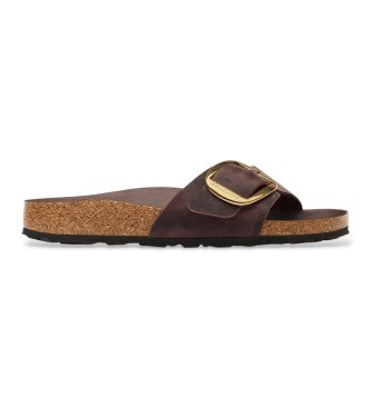 Sandalias de Piel Madrid Big Buckle (Ajuste Estrecho) marrón