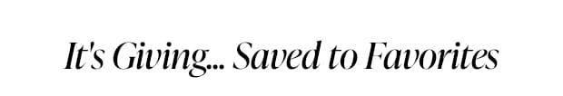 It's Giving... Saved to Favorites