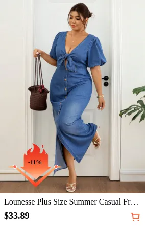 Lounesse Plus Size Summer Casual...