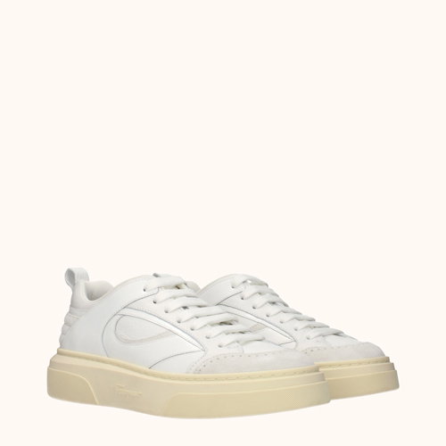 Salvatore Ferragamo Sneakers Men Leather White/Light Grey