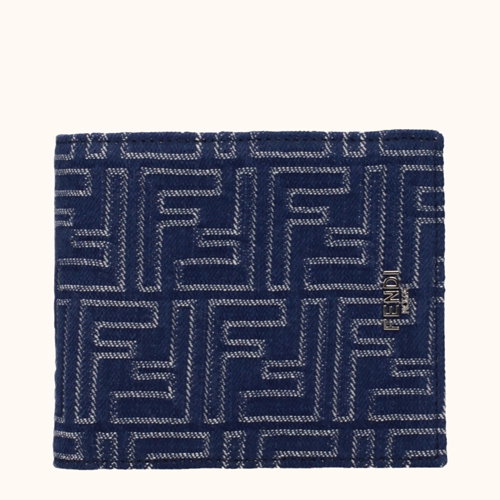 Fendi Wallets Men Fabric Blue/Denim