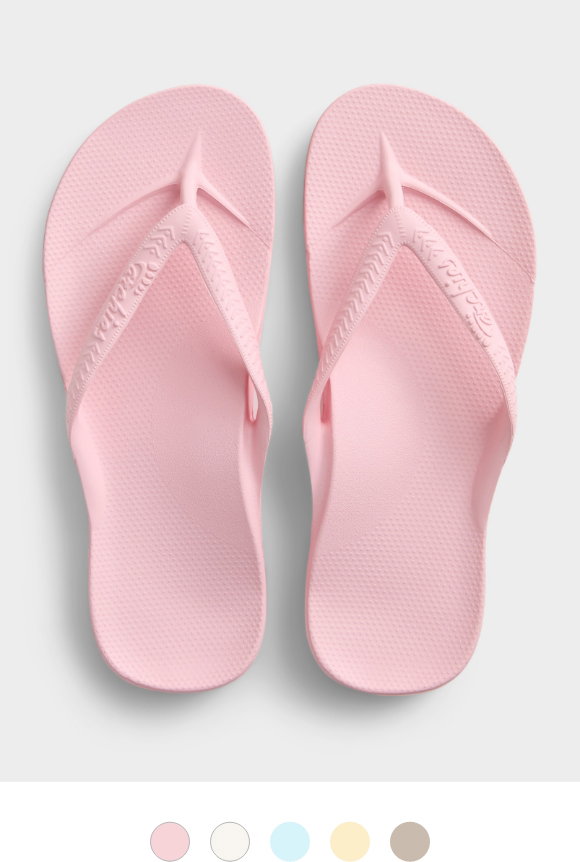 Women's is pink, with arch support, from Archies, at $50.00.