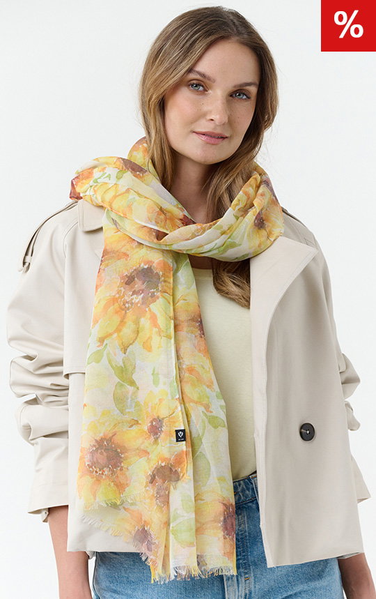 Sustainability Edition - Stola mit Sonnenblumen-Design
