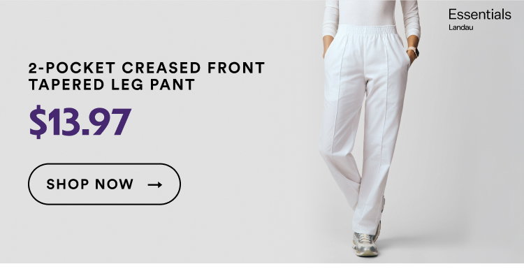 Landau Essentials | 1-Pocket Creased Front Tapered Leg Pant | $13.97 | Shop Now
