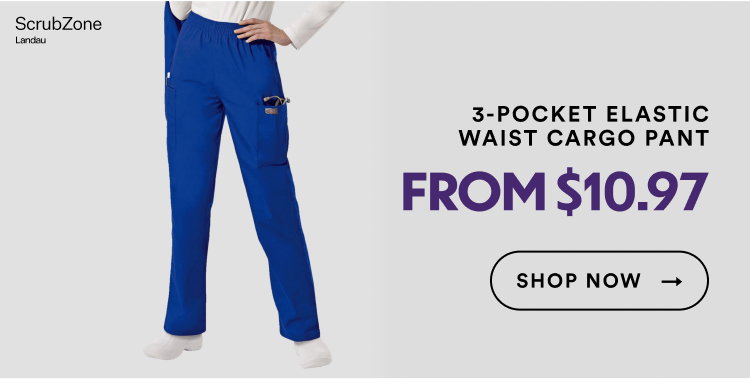 Landau ScrubZone | 3-Pocket Elastic Waist Cargo Pant | From $10.97 | Shop Now