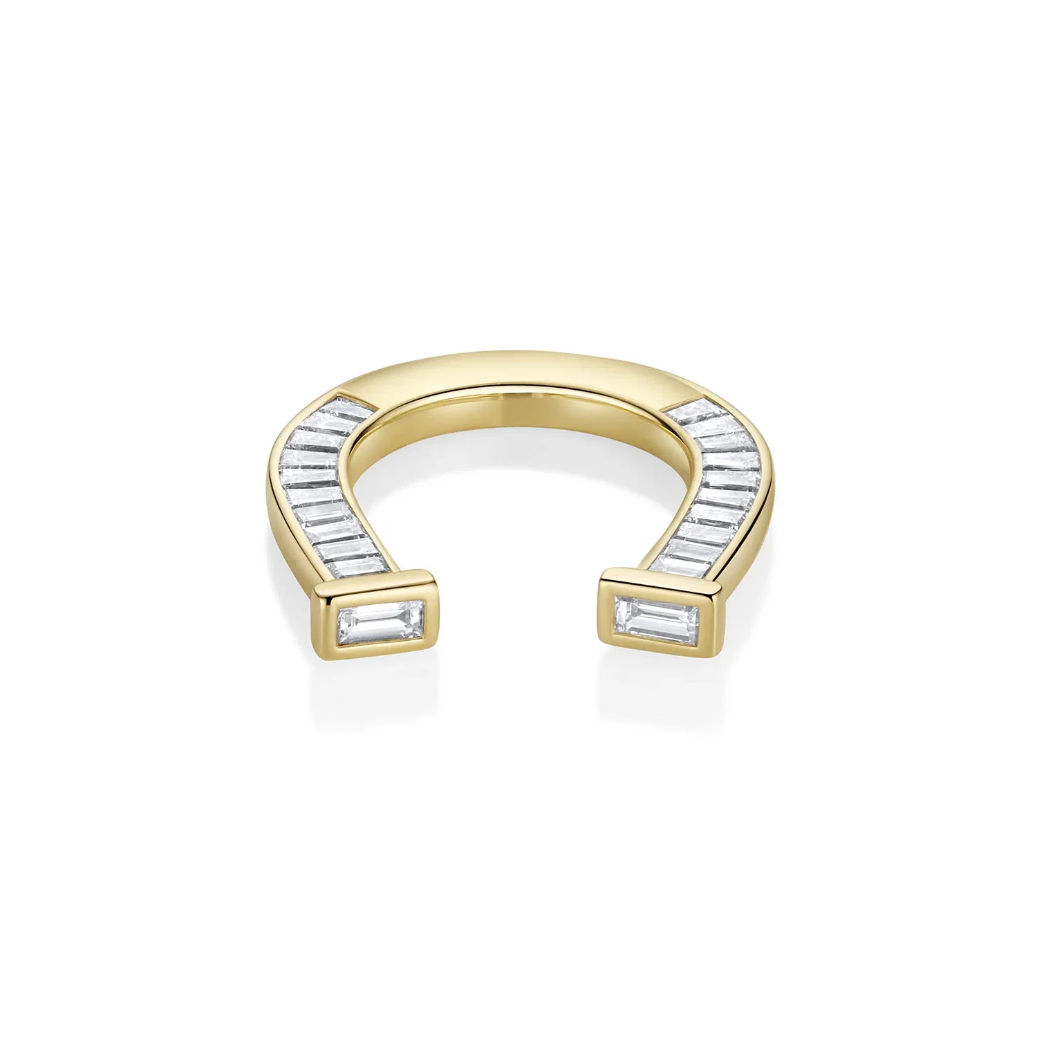 Image of 1.38tcw Baguette Diamond Horseshoe Ring