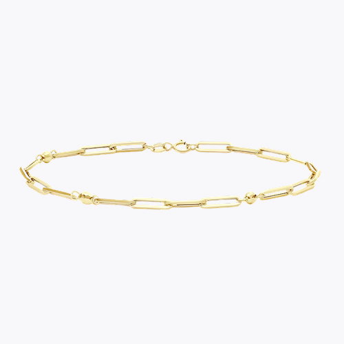9ct Yellow Gold 6.8 Paper Link Bracelet