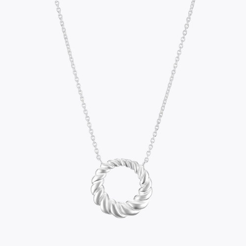Sterling Silver Polished Open Rope Circle Pendant