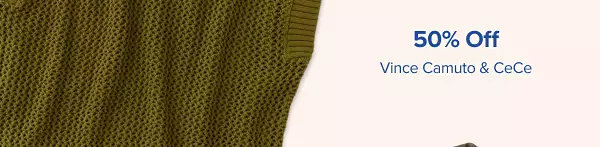50% off Vince Camuto and CeCe. Shop now. A knitted green sleeveless sweater.