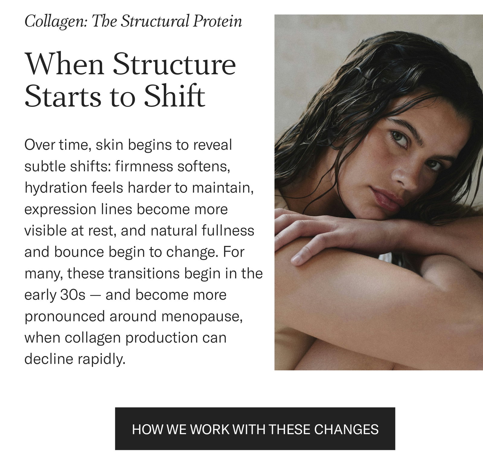 When Structure Starts to Shift. Firmness softens and fullness changes over time, often from the early thirties. How we work with these changes.