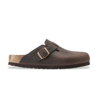 Zuecos de piel Boston Oiled (Ajuste Estrecho) marrón