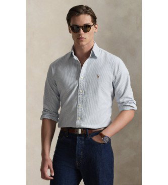Camisa oxford con rayas Custom Fit blanco, marino