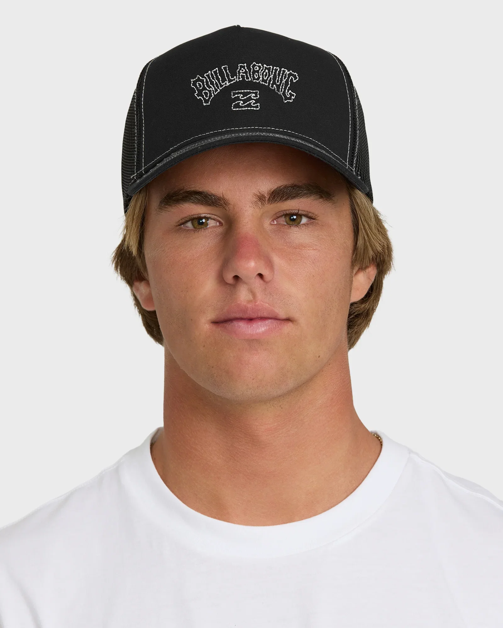 Image of Peaked Trucker Hat - Black