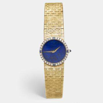 Lapiz Diamonds Sapphire 18K Ye
