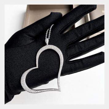 Heart Large 18K White Gold Dia