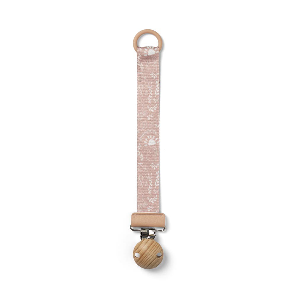 Image of Pacifier Clip Wood - Monkey Sunrise Pink