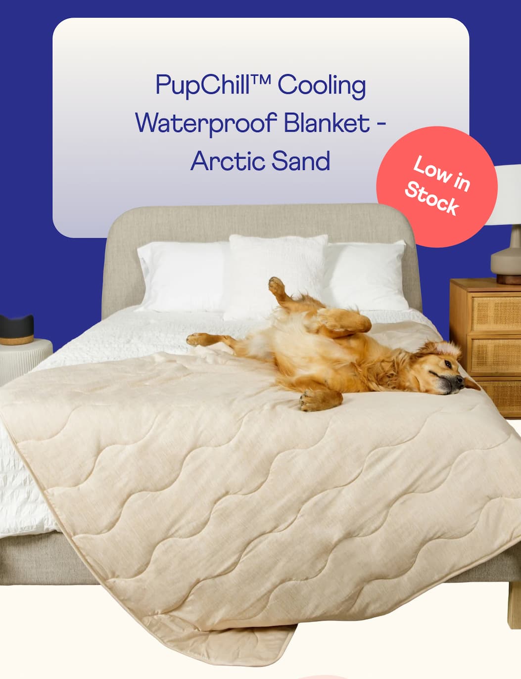 PupChill™ Cooling Waterproof Blanket - Arctic Sand