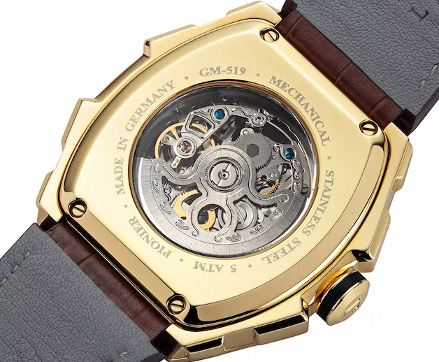 Open back of the watch with visible mechanism.