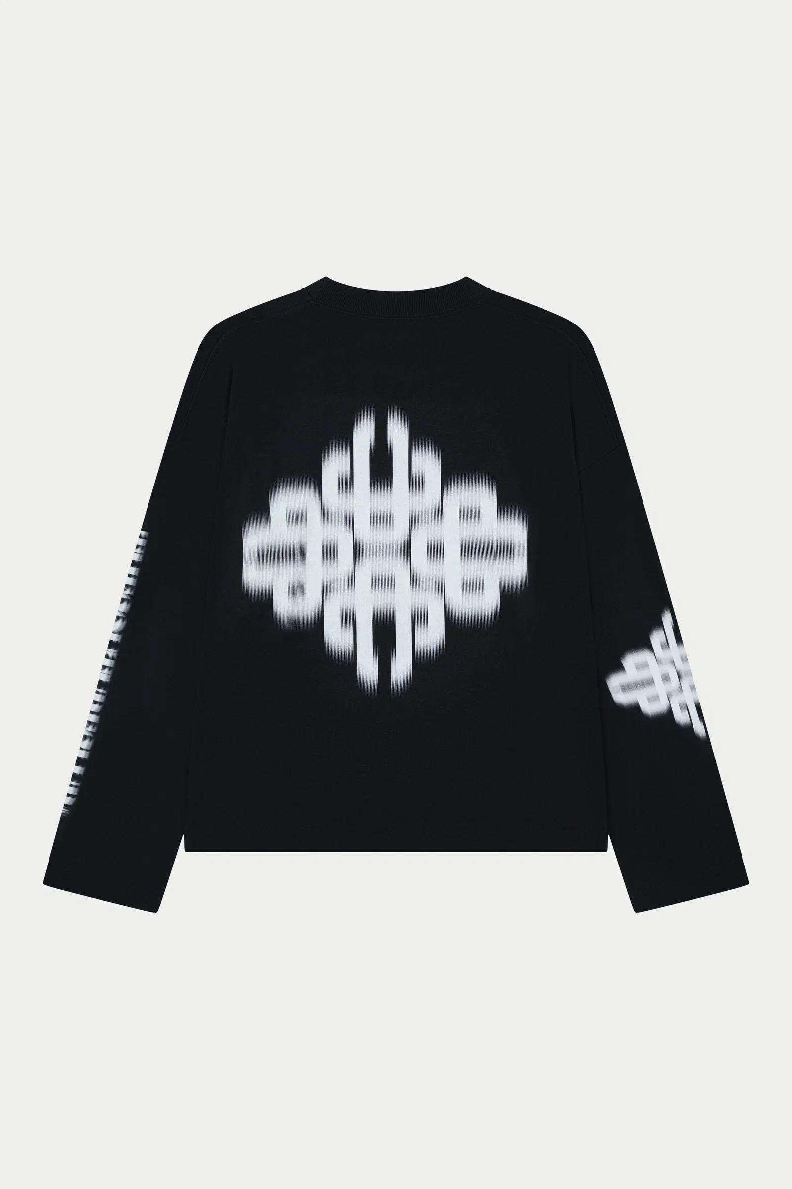 Image of MOTION BLURRED LONG SLEEVE T-SHIRT - BLACK