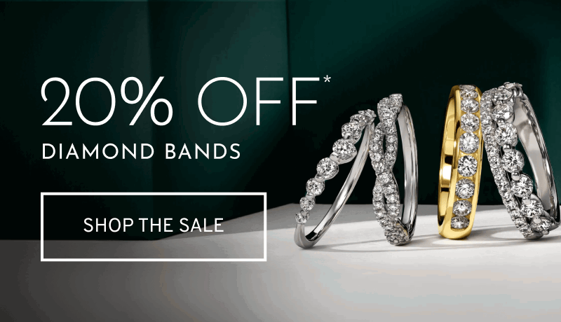 Four various diamond bands. 20% OFF* Diamond Bands. Click to Shop The Sale
