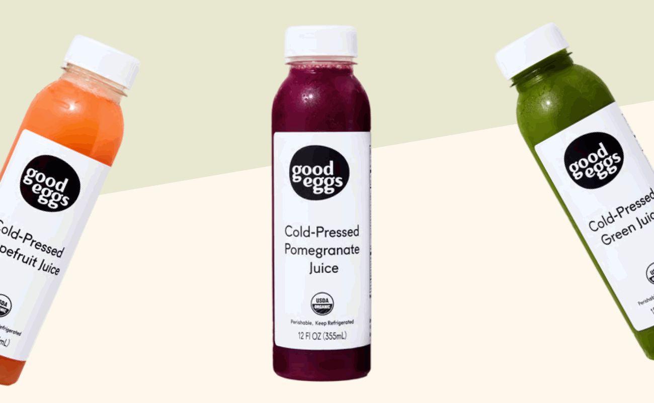 Good Eggs cold-pressed organic juices.