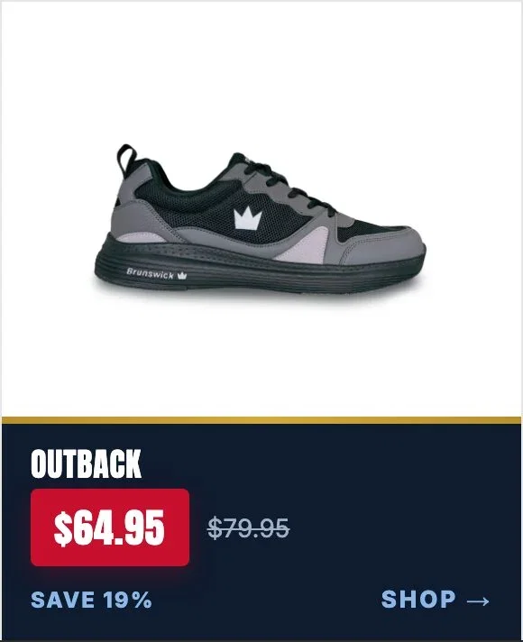 Brunswick Men's Outback Black Grey bowling shoes