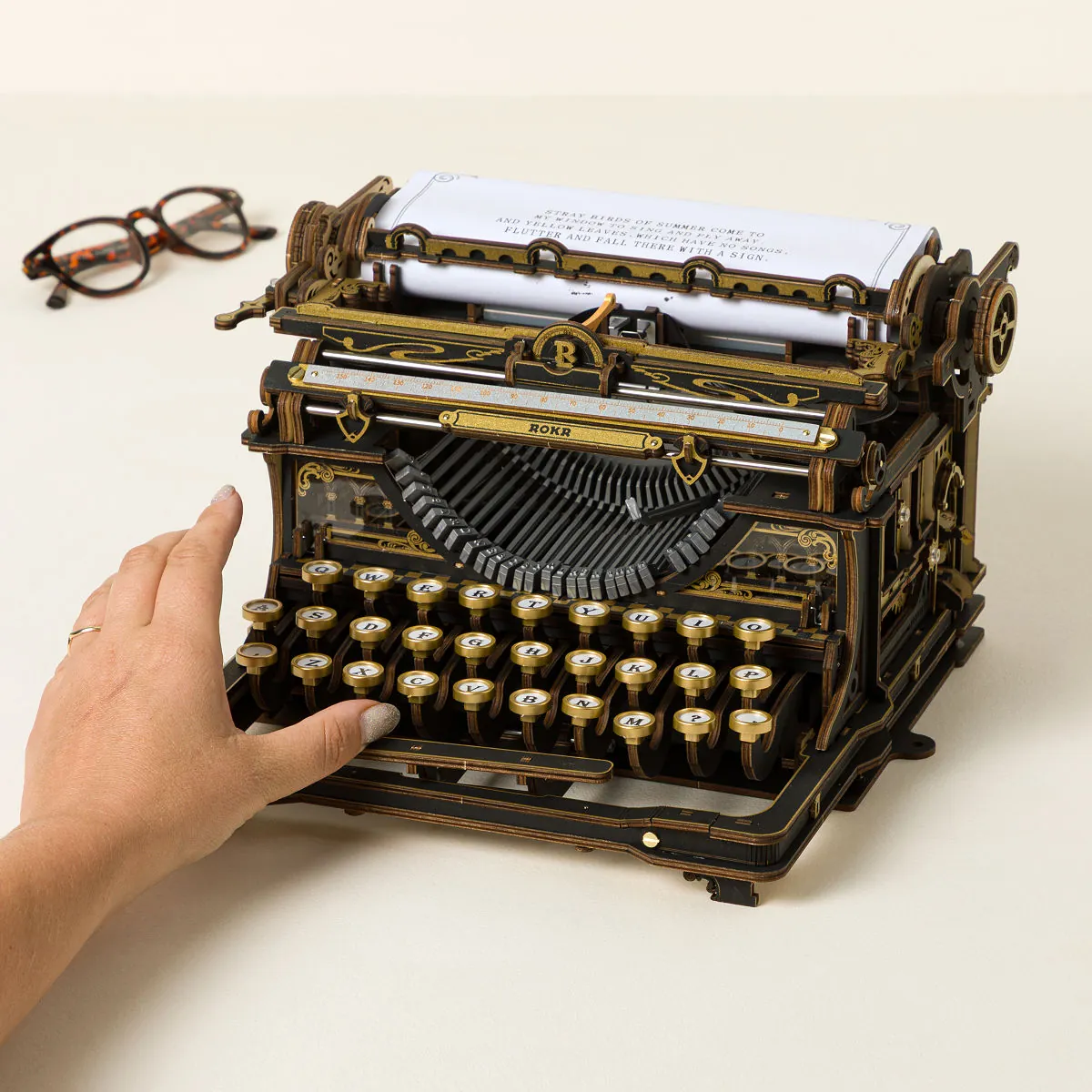 Clacking & Cranking Wooden Typewriter Build Kit