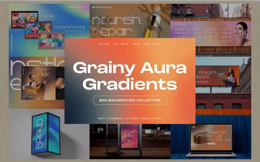 200 Grainy Aura Gradients Bundle | Extended Commercial License
