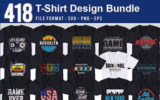 400+ Professional T-Shirt Design Bundle | Extended License