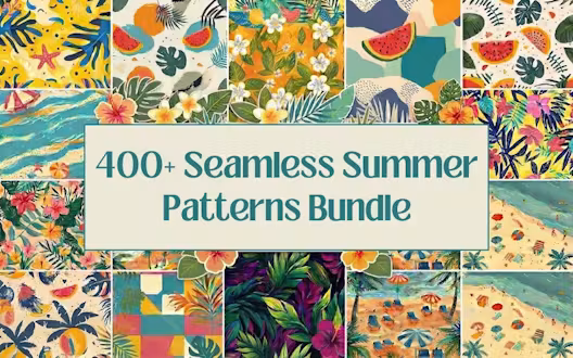 400+ Seamless Summer Patterns Bundle | Extended License