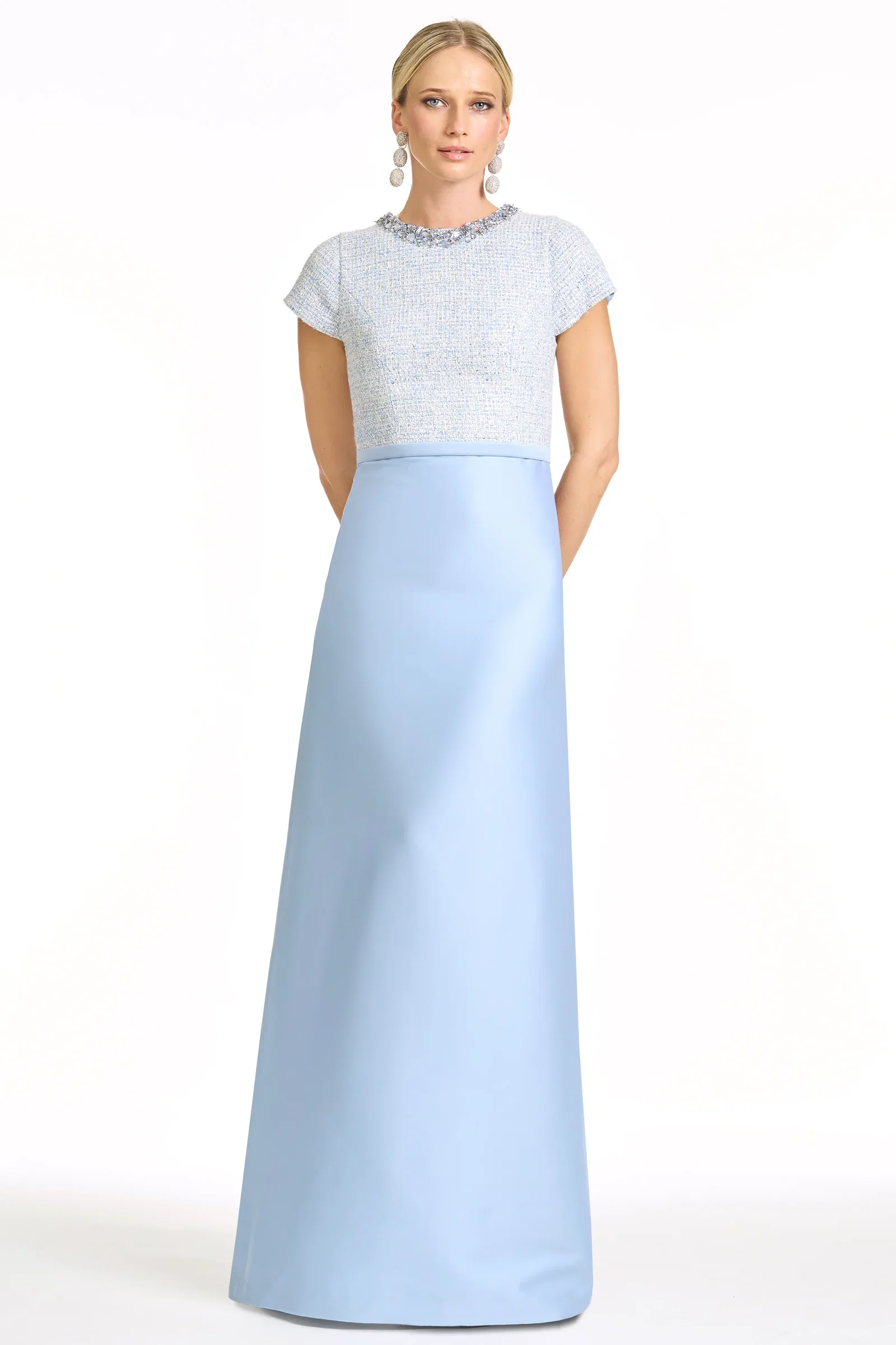 Image of EMBELLISHED ASPEN GOWN - GLACIAL BLUE