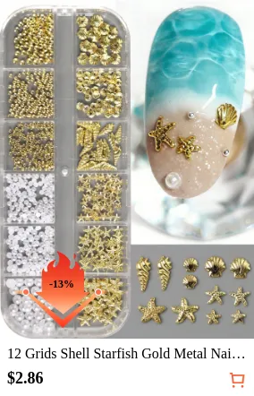 12 Grids Shell Starfish Gold Metal...