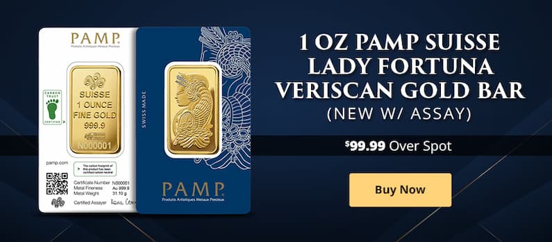 ON SALE: 1 oz PAMP Suisse Lady Fortuna Veriscan Gold Bar (New w/ Assay)
