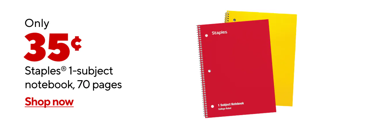 $.35 1-subject Notebooks
