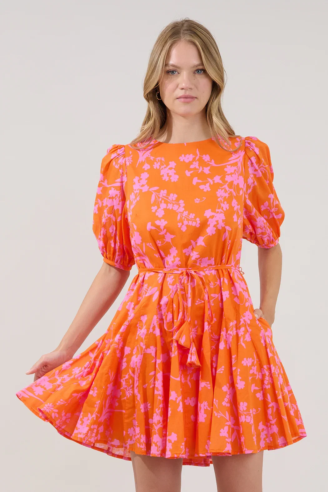 Image of Deliah Godet Mini Dress Floral