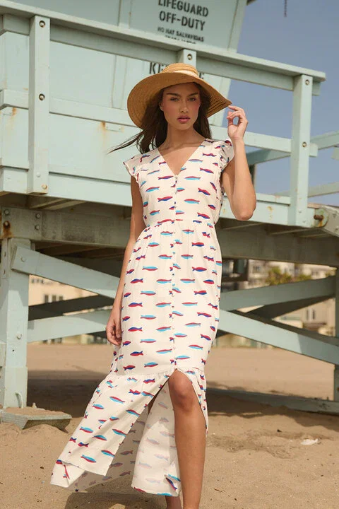 Image of Evianna Flutter Maxi Dress Fresh Catch