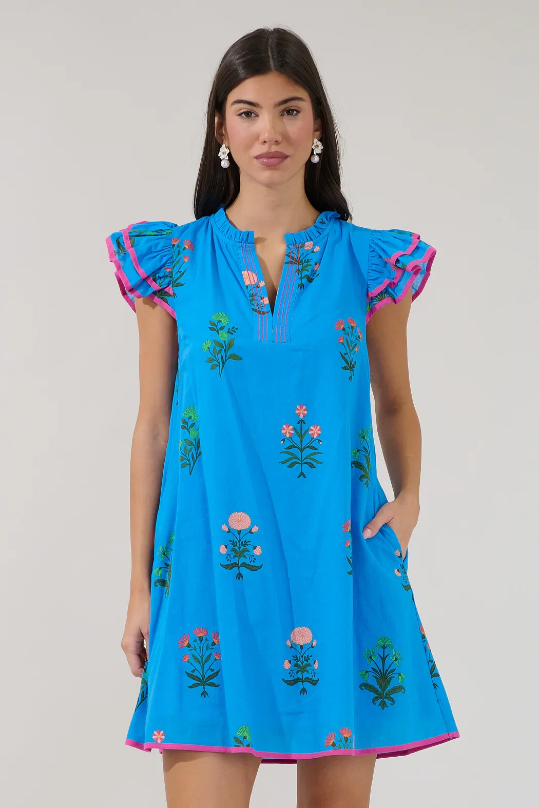 Image of Merina Shift Mini Dress Genora Floral