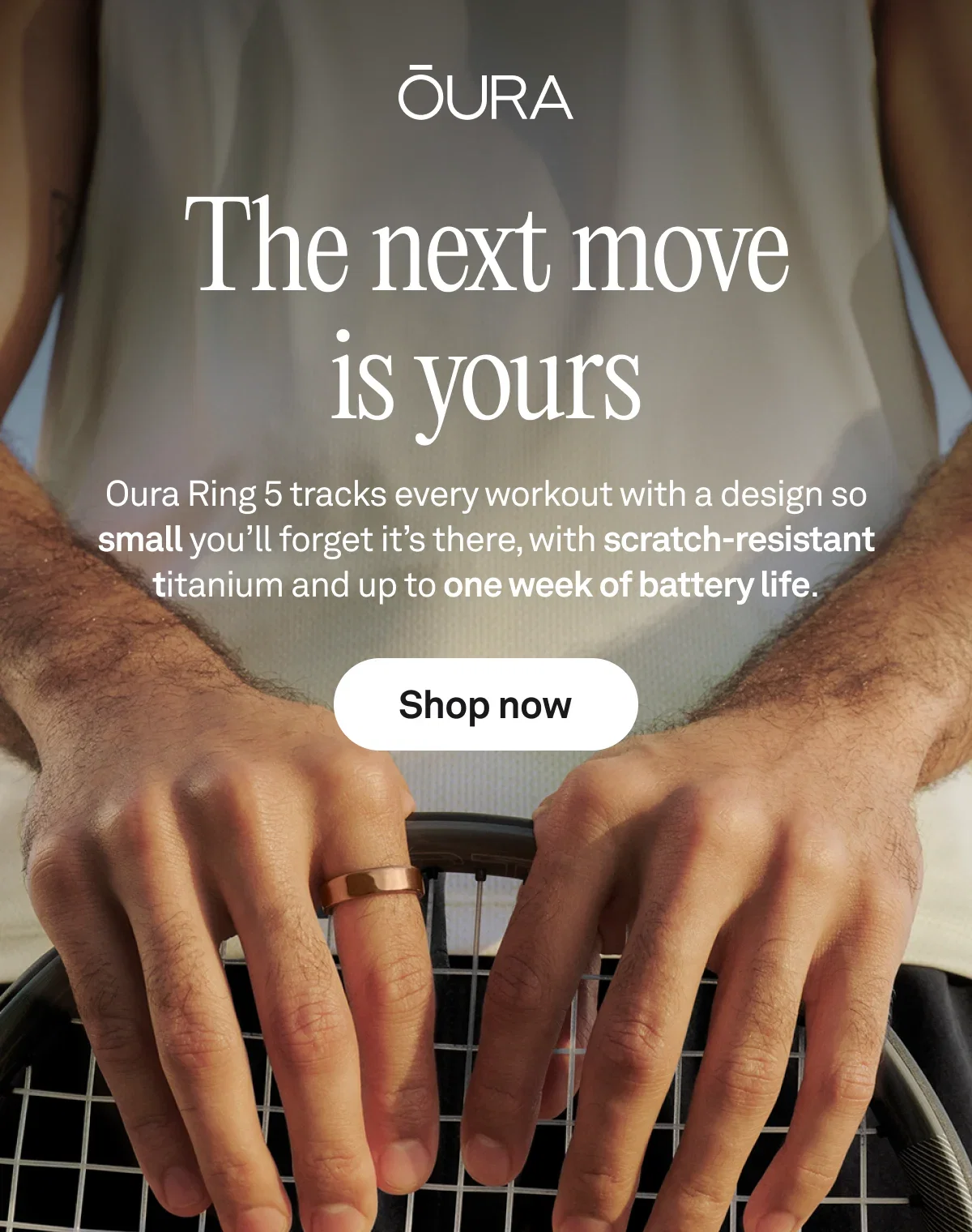 Oura logo above the headline 