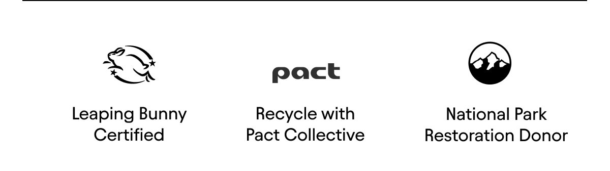 Leaping Bunny Certified - Recycle with Pact Collective - National Park Restoration Donor
