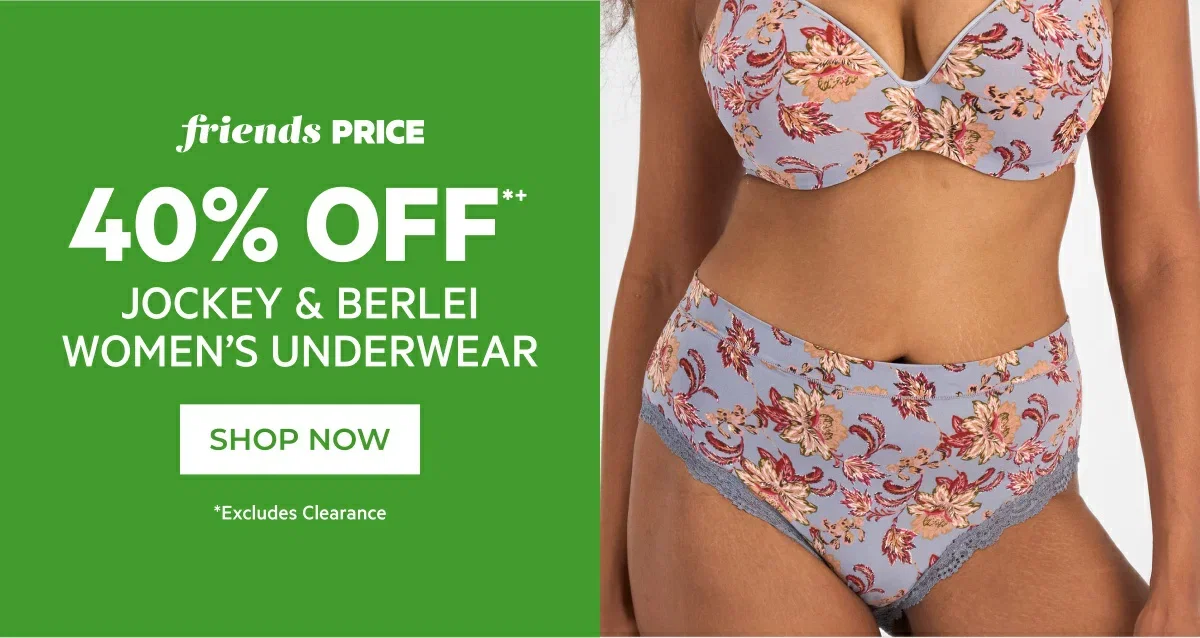 40% Off Jockey & Berlei Women's Underwear