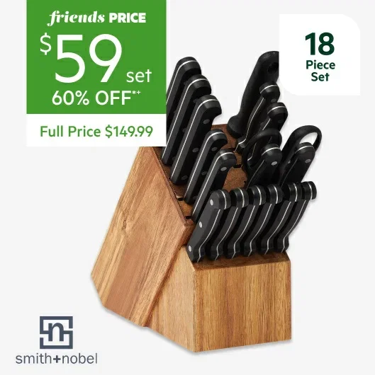 Smith+Nobel 18 Piece Tradition Knife Block Set