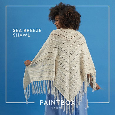 FREE Sea Breeze Knit Shawl in Cotton Mix DK